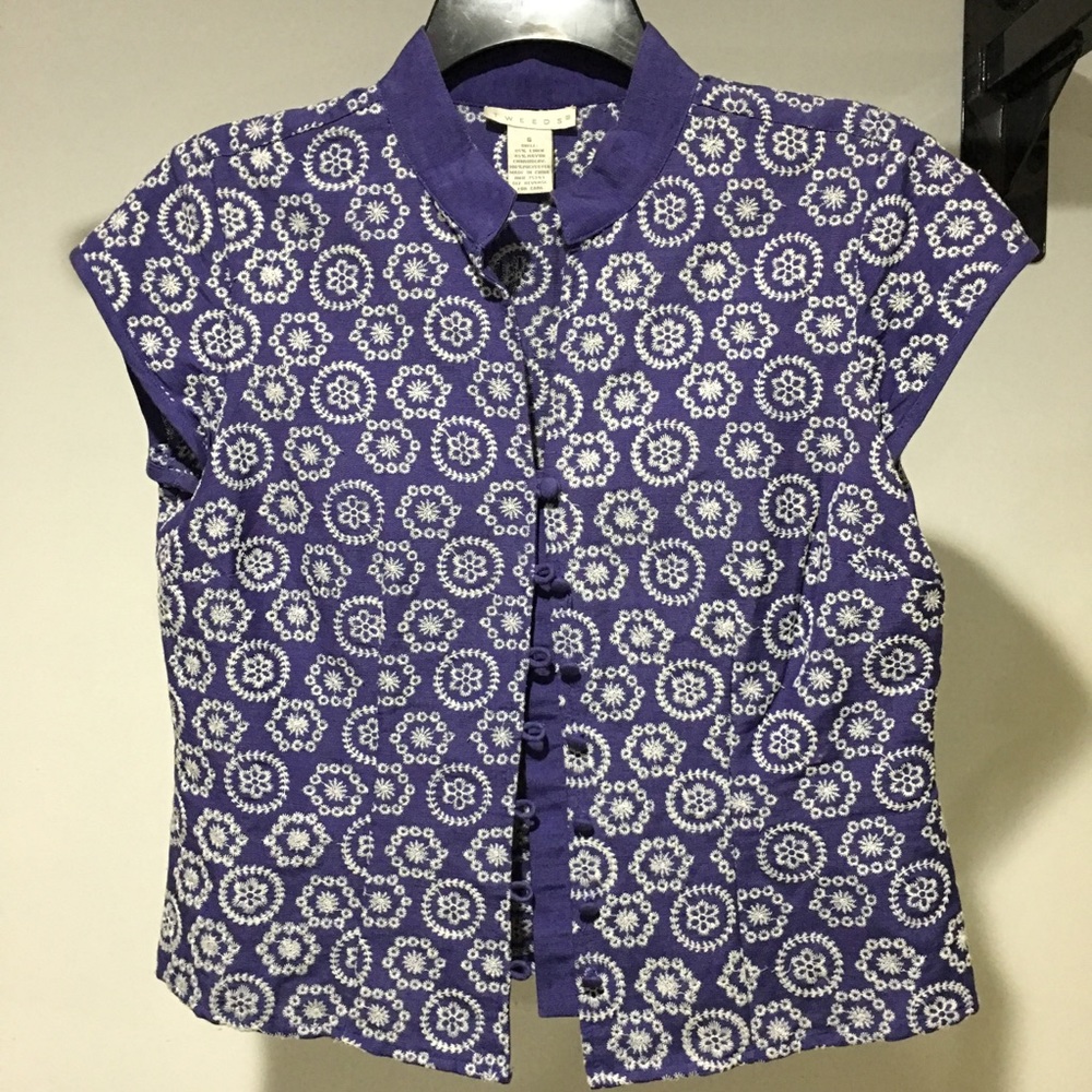 Tweeds Embroidered blue top